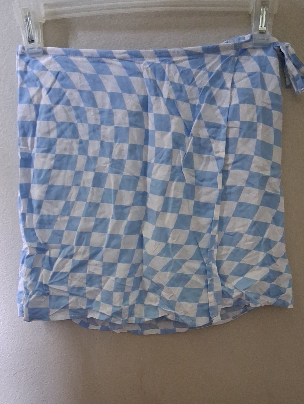 art class Blue and White Checkered Girls Skirt